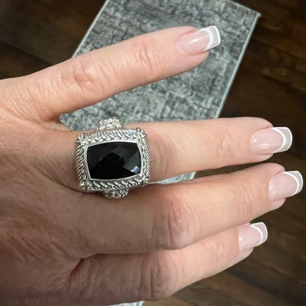 Judith Ripka Sterling Silver black onyx ring
